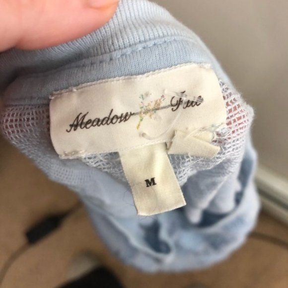 Anthropologie Meadow Rue baby blue lace top - Picture 3 of 5